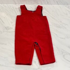 Vineyard Vines infant red corduroy overalls